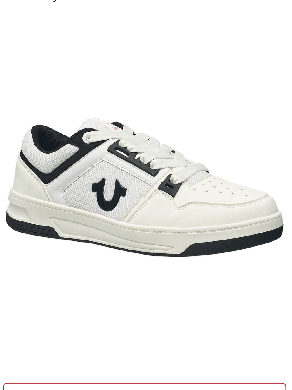 True Religion Men’s Trey Mesh Court Sneakers Shoes, white black sz 11 New no Box